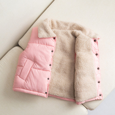 2023 toamna iarna baieti fete vesta culoare solida captuseala plus catifea ingroasa mentine la cald vesta din bumbac pentru 2-10 ani