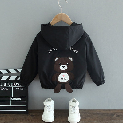 Proljetna jakna s kapuljačom za dječake, vjetrovka, kaput sa slatkim crtanim dinosaurusima, dječja modna gornja odjeća za dječake, dječja jesen, ležerna odjeća