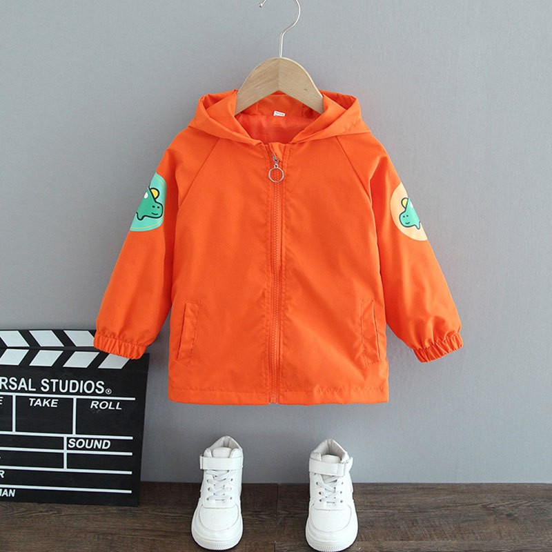 Proljetna jakna s kapuljačom za dječake, vjetrovka, kaput sa slatkim crtanim dinosaurusima, dječja modna gornja odjeća za dječake, dječja jesen, ležerna odjeća