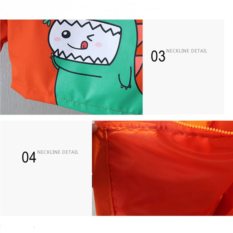 Proljetna jakna s kapuljačom za dječake, vjetrovka, kaput sa slatkim crtanim dinosaurusima, dječja modna gornja odjeća za dječake, dječja jesen, ležerna odjeća