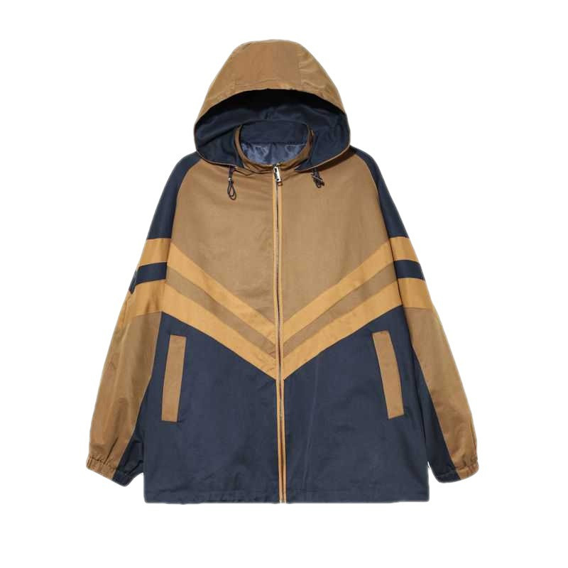 Jesenska kratka trenčkot jakna Ženska korejska modna ležerna opuštena prevelika majica s kapuljačom Kaput s prugastim patentnim zatvaračem Bejzbolska jakna