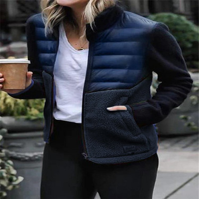 Jachetă pentru femeie, la modă, din fleece, moș, haine de iarnă, scurte, calde, haine de exterior.