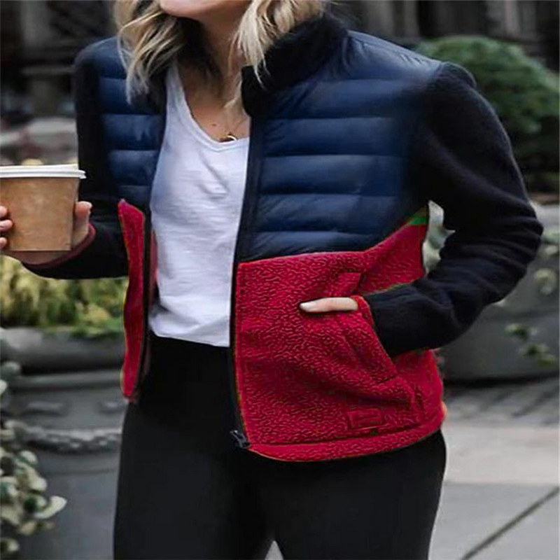 Jachetă pentru femeie, la modă, din fleece, moș, haine de iarnă, scurte, calde, haine de exterior.