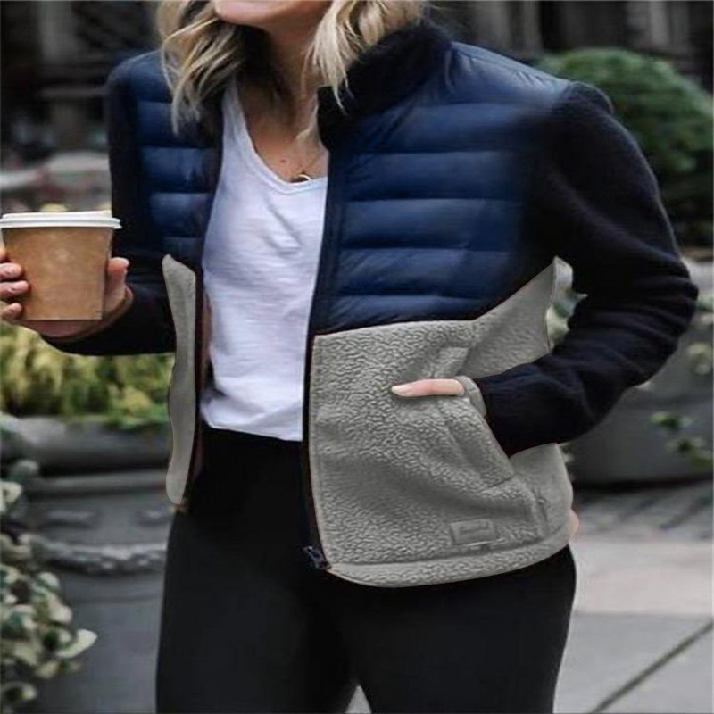 Jachetă pentru femeie, la modă, din fleece, moș, haine de iarnă, scurte, calde, haine de exterior.