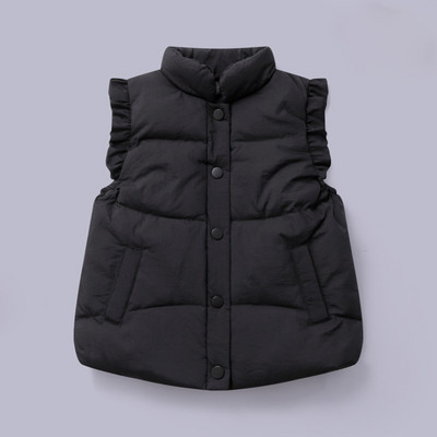 Mergaičių rūbai rudeninė žieminė striukė liemenė mada nauja 2-8 metų korėjietiška versija pūkinė liemenė paltas aukštos kokybės vaikiški drabužiai