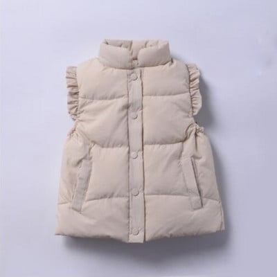Mergaičių rūbai rudeninė žieminė striukė liemenė mada nauja 2-8 metų korėjietiška versija pūkinė liemenė paltas aukštos kokybės vaikiški drabužiai
