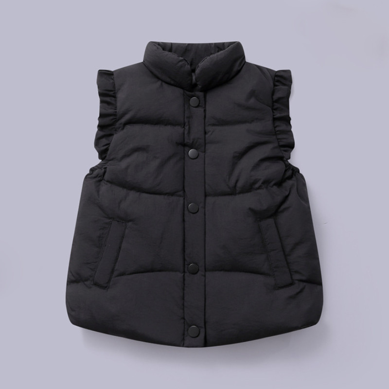 Mergaičių rūbai rudeninė žieminė striukė liemenė mada nauja 2-8 metų korėjietiška versija pūkinė liemenė paltas aukštos kokybės vaikiški drabužiai