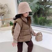 Prsluci Dječja Odjeća Jesen Zima Novi Korejski Dječaci Djevojčice Modni Topli Debeli Višenamjenski Pamuk Soild