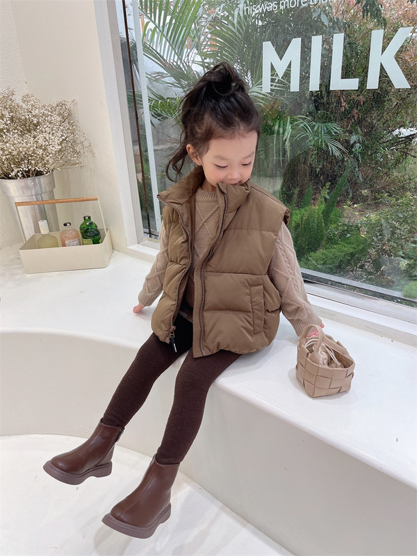 Prsluci Dječja Odjeća Jesen Zima Novi Korejski Dječaci Djevojčice Modni Topli Debeli Višenamjenski Pamuk Soild