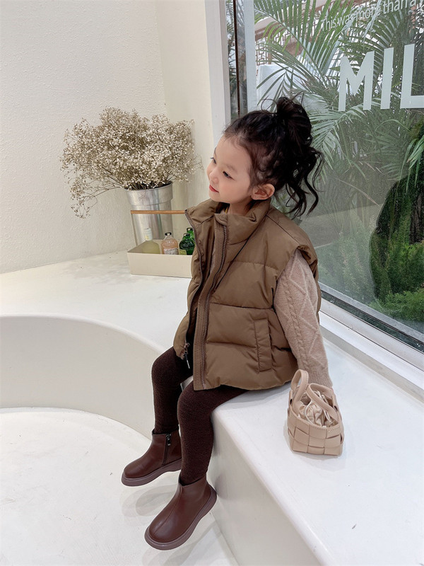 Prsluci Dječja Odjeća Jesen Zima Novi Korejski Dječaci Djevojčice Modni Topli Debeli Višenamjenski Pamuk Soild