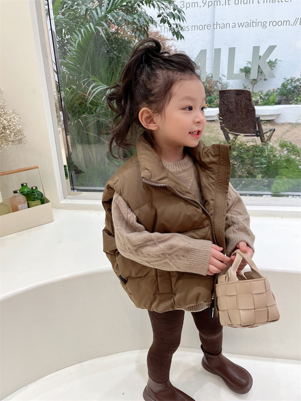 Prsluci Dječja Odjeća Jesen Zima Novi Korejski Dječaci Djevojčice Modni Topli Debeli Višenamjenski Pamuk Soild
