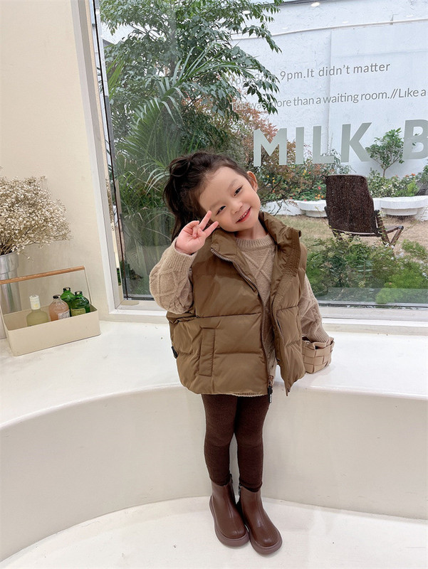 Prsluci Dječja Odjeća Jesen Zima Novi Korejski Dječaci Djevojčice Modni Topli Debeli Višenamjenski Pamuk Soild