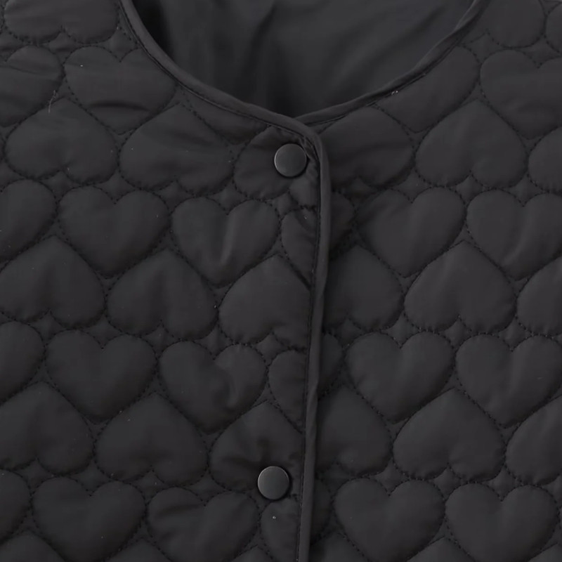 Novi jesenski ženski prošiveni kaput u obliku srca breskve Ženski ležerni široki gornji dijelovi dugih rukava Ulična odjeća u 2 boje LUJIA ALAN C1963