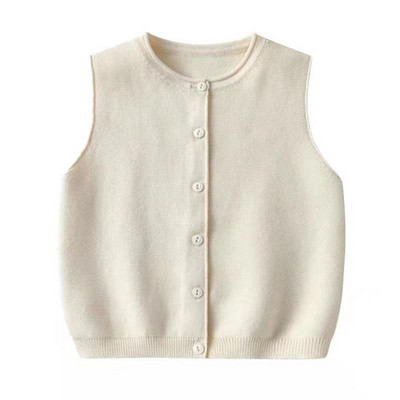 Stil coreean, toamnă, primăvară, îmbrăcăminte pentru copii, fără mâneci, culoare uni, tricotat, cardigan, haină, vestă, fete, băieți, vestă