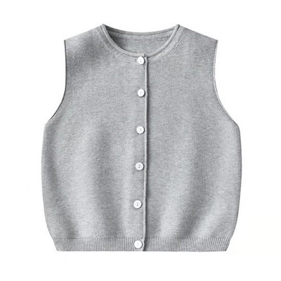 Stil coreean, toamnă, primăvară, îmbrăcăminte pentru copii, fără mâneci, culoare uni, tricotat, cardigan, haină, vestă, fete, băieți, vestă