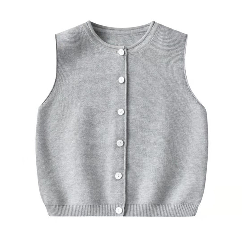 Stil coreean, toamnă, primăvară, îmbrăcăminte pentru copii, fără mâneci, culoare uni, tricotat, cardigan, haină, vestă, fete, băieți, vestă
