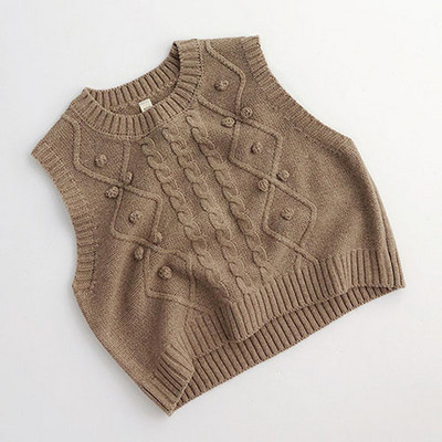 Beebitüdrukute poiste kuduv kampsun varrukateta ühevärviline Beebitüdrukute poiste vest Sügiskevadine laste kudumine kampsun mantel Vest