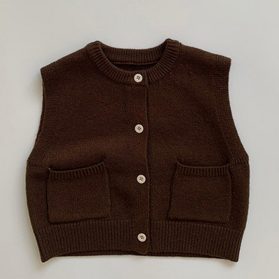 Beebitüdrukute poiste kuduv kampsun varrukateta ühevärviline Beebitüdrukute poiste vest Sügiskevadine laste kudumine kampsun mantel Vest