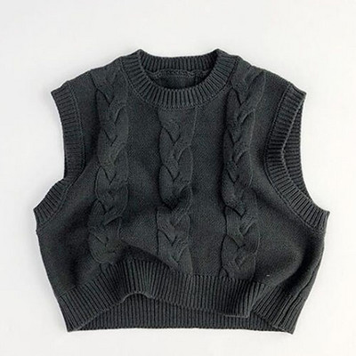 Beebitüdrukute poiste kuduv kampsun varrukateta ühevärviline Beebitüdrukute poiste vest Sügiskevadine laste kudumine kampsun mantel Vest