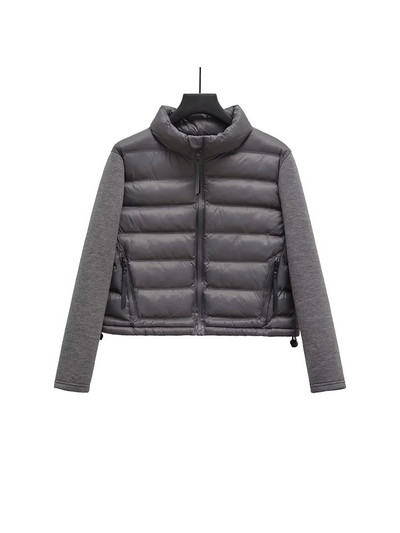 Nlzgmsj TRAF Patchwork Jesen Zima Parka Kaput Ženski 2023 Vintage Slim Down Kaputi Zatvarači Jakna sa samostojećim ovratnikom za žene