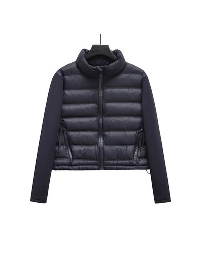 Nlzgmsj TRAF Patchwork Jesen Zima Parka Kaput Ženski 2023 Vintage Slim Down Kaputi Zatvarači Jakna sa samostojećim ovratnikom za žene