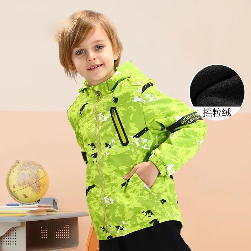 Djeca Dječaci Proljeće Jesen Dječja vjetrootporna vodootporna jakna s kapuljačom iz crtića Muška dječja ležerna dječja odjeća Gornja odjeća