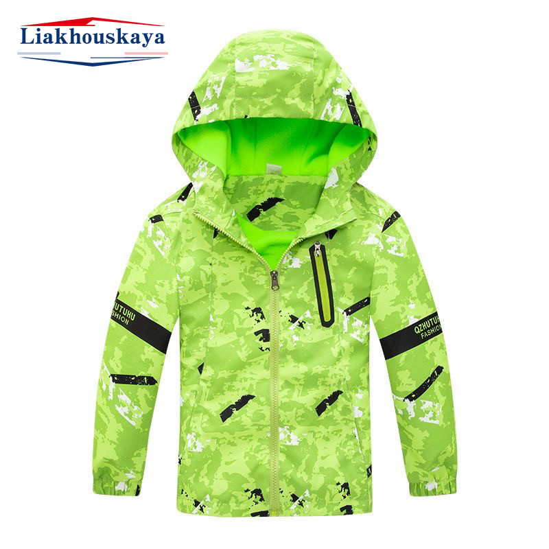 Djeca Dječaci Proljeće Jesen Dječja vjetrootporna vodootporna jakna s kapuljačom iz crtića Muška dječja ležerna dječja odjeća Gornja odjeća