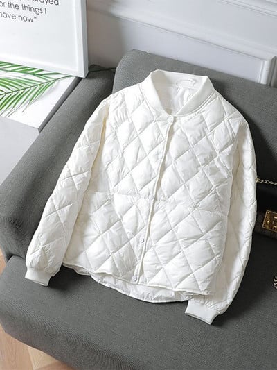 Šilta medvilninė striukė moteriška laisvalaikio laisvas paminkštintas paltas rudeninis žiemos itin plonas šiltas parkas Elegantiškas solidus negabaritinis trumpas striukė