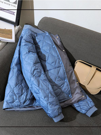 Šilta medvilninė striukė moteriška laisvalaikio laisvas paminkštintas paltas rudeninis žiemos itin plonas šiltas parkas Elegantiškas solidus negabaritinis trumpas striukė