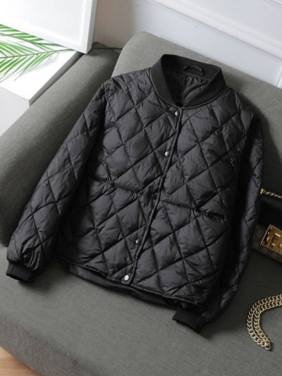 Šilta medvilninė striukė moteriška laisvalaikio laisvas paminkštintas paltas rudeninis žiemos itin plonas šiltas parkas Elegantiškas solidus negabaritinis trumpas striukė