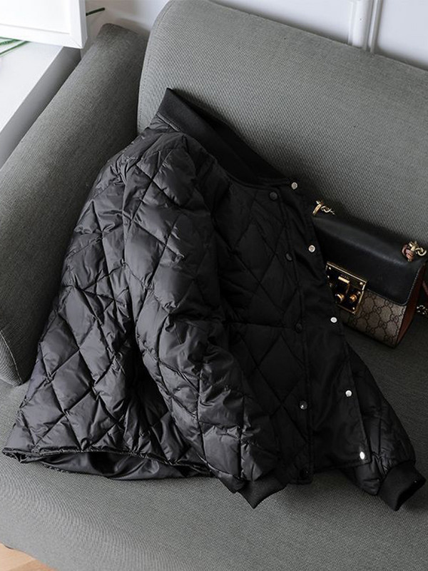 Šilta medvilninė striukė moteriška laisvalaikio laisvas paminkštintas paltas rudeninis žiemos itin plonas šiltas parkas Elegantiškas solidus negabaritinis trumpas striukė