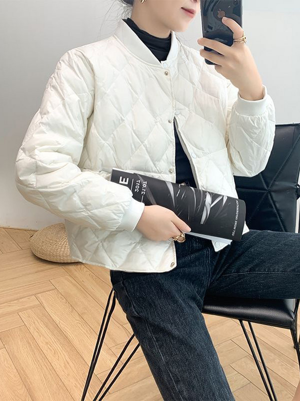 Šilta medvilninė striukė moteriška laisvalaikio laisvas paminkštintas paltas rudeninis žiemos itin plonas šiltas parkas Elegantiškas solidus negabaritinis trumpas striukė