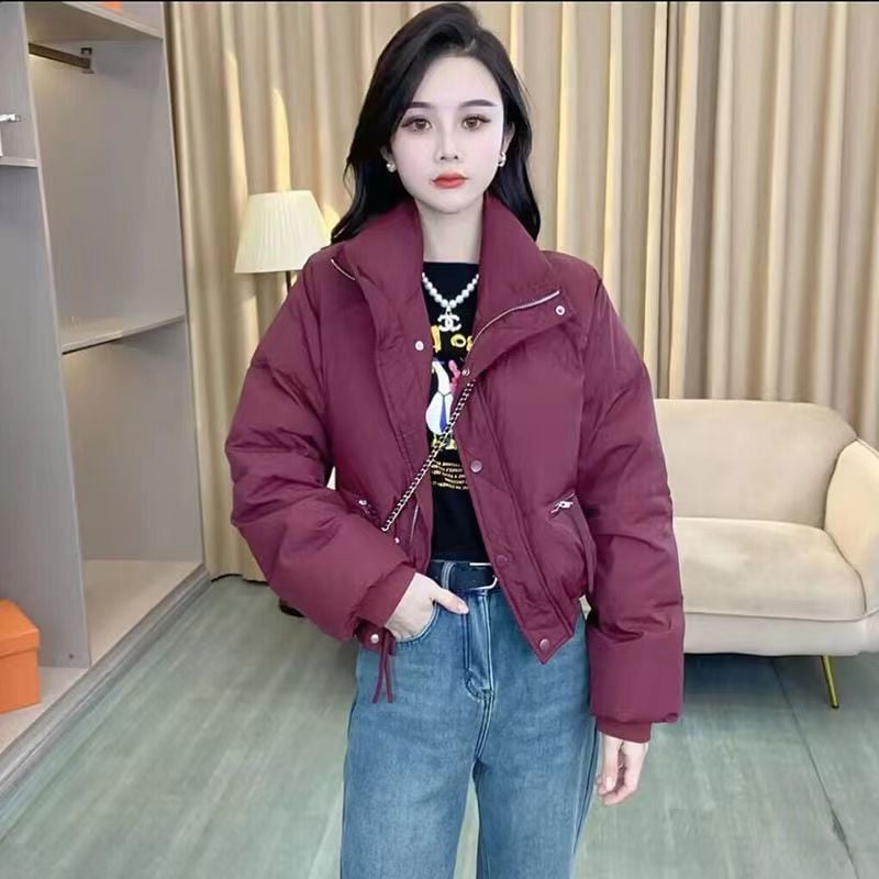 Secțiune subțire de primăvară și toamnă, panificație mică, secțiune scurtă pentru femei, versiunea coreeană, haină de bumbac, cu guler largi, haină de damă