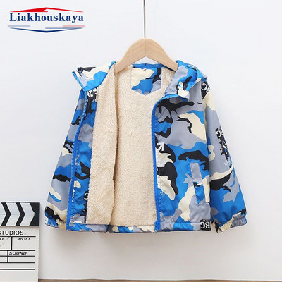 Jachetă fleece pentru copii, băiat, toamnă, iarnă, design de dinozaur pentru bebeluși, haine pentru copii mici, plus îmbrăcăminte exterioară cu glugă îngroșată, parka, haine pentru sugari