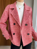 Paltoane de iarnă pentru femei 2023, calduroase, elegante, în carouri, jachetă scurtă din tweed, la modă ocazională, toamnă și iarnă, haină nouă de cașmir pentru femei