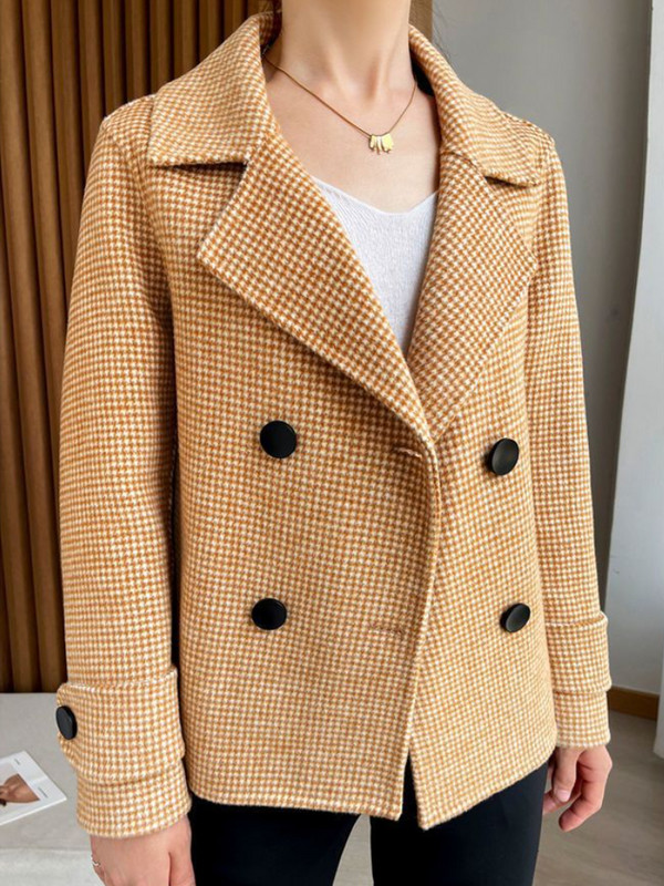 Paltoane de iarnă pentru femei 2023, calduroase, elegante, în carouri, jachetă scurtă din tweed, la modă ocazională, toamnă și iarnă, haină nouă de cașmir pentru femei