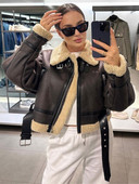 Jachetă scurtă decupată din lână de miel pentru femei, toamnă iarnă, caldă 2023, nou vintage, franțuzesc, cu rever, cu mânecă lungă, groase, pentru femei