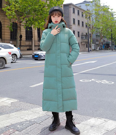 Zimske duge parke s kapuljačom Ženska donja pamučna snježna odjeća Gornji kaput Deblje tople jakne s podijeljenim stranama Nove široke pamučne podstavljene chaqueta