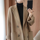 Kardigan, elegantni urezani ovratnik, ženski kaput, gumbi, zimski kaput, dvoredno kopčanje, ženski odjevni predmet