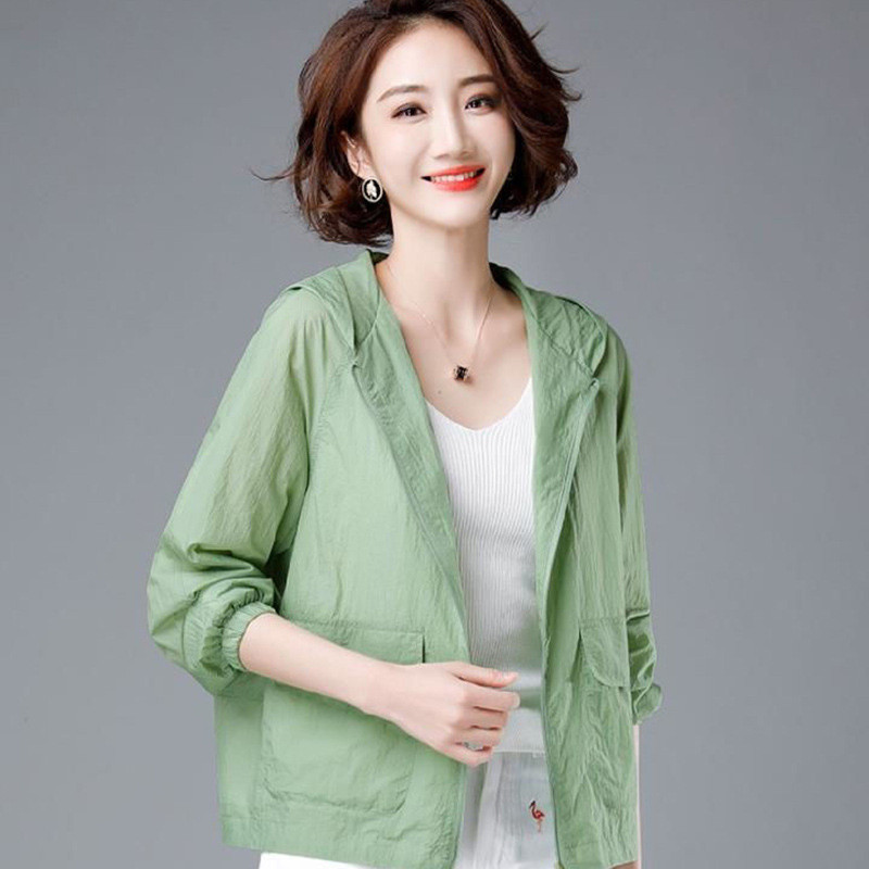 Sieviešu aizsardzība pret sauli, 2022. gada vasara, jauna sieviešu jaka ar garām piedurknēm, moderna ar kapuci, anti-UV, All-Match, elpojoša plāna vējjaka Coa