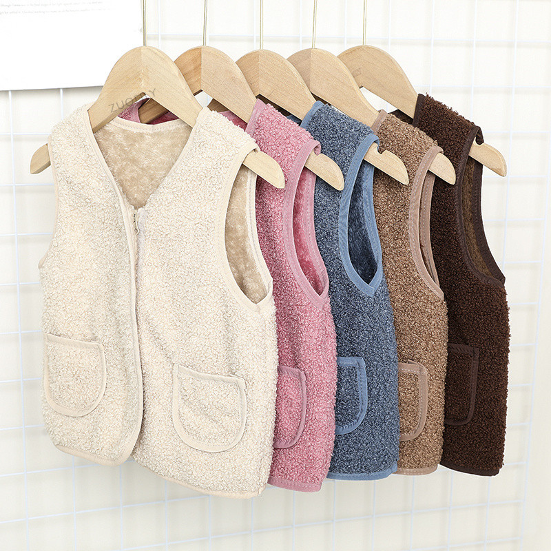 Dječji prsluk od janjetine od kašmira Jesen Zima Dječji topli pamučni prsluci Novorođeni dječaci Djevojčice Topli prsluk Jakna Dječja topla mekana odjeća