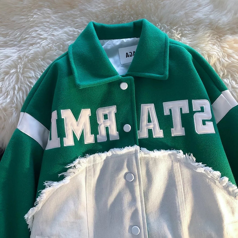 Klein plava traper prošivena bejzbolska uniforma jakna Ženska proljeće i jesen tanki rever Muška jakna za par Američki retro trend