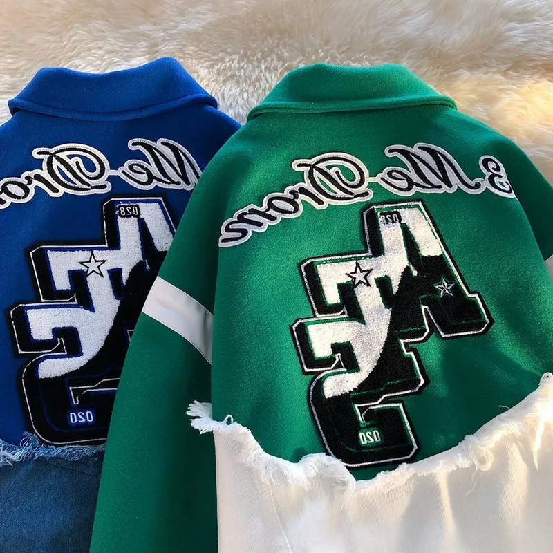 Klein plava traper prošivena bejzbolska uniforma jakna Ženska proljeće i jesen tanki rever Muška jakna za par Američki retro trend