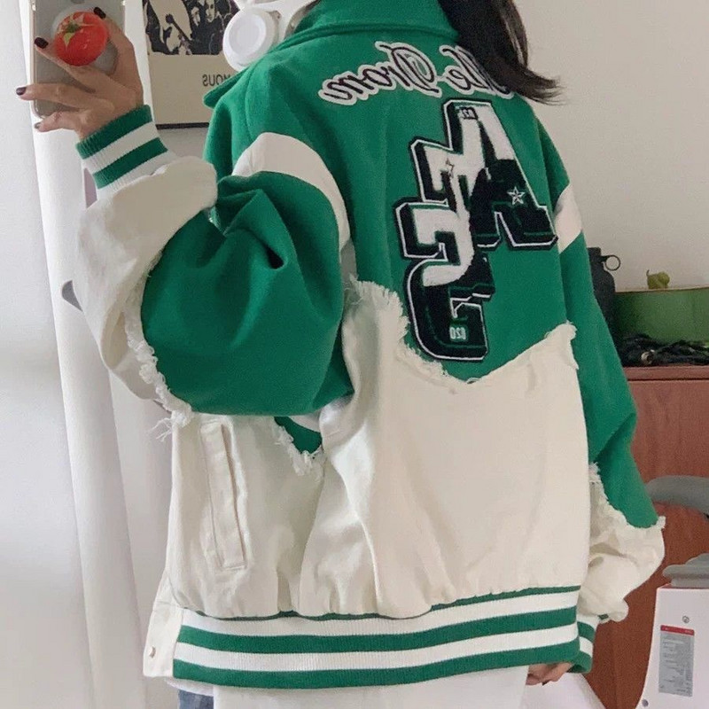 Klein plava traper prošivena bejzbolska uniforma jakna Ženska proljeće i jesen tanki rever Muška jakna za par Američki retro trend