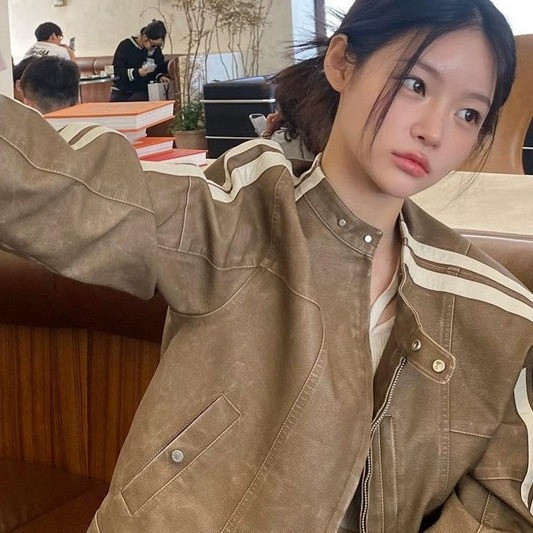 Jachetă scurtă de piele Zevity Y2k The New Sweet Cool Style Retro Leisure American Toamna Femei Mantoane Jachete Îmbrăcăminte pentru femei