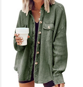 2023. gada rudens jauns produkts Mētelis Mode Ikdienas atloks Kabatas panelis Neregulārs kreklu jaka Sieviešu vienkrāsains kreklu jakas topi