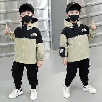 Ρούχα καινούργια αγορίστικα φθινοπωρινά παρκά με κουκούλα Νέο μπουφάν Παιδική κορεατική έκδοση του Windbreaker Jacket Baby Coat 2 3 6 7 Year