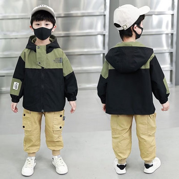 Ρούχα καινούργια αγορίστικα φθινοπωρινά παρκά με κουκούλα Νέο μπουφάν Παιδική κορεατική έκδοση του Windbreaker Jacket Baby Coat 2 3 6 7 Year
