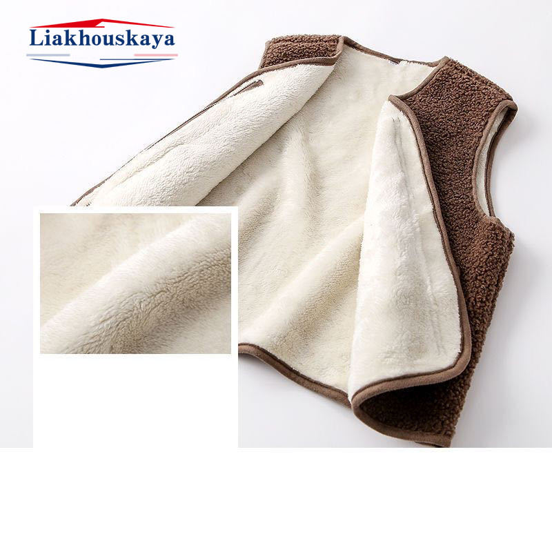 Dječji zimski prsluk od 80-130 cm za djevojčice Gornja odjeća Debeli plišani prsluk s jednorednim kopčanjem s V izrezom Dječji topli modni topli plišani kaput