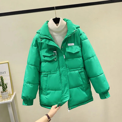 2023. gada jaunais Parkas sieviešu ziemas jaka ar kapuci, bieza silta kokvilnas polsterēta parka ikdienas pamata mētelis sieviešu sniega mētelis Virsdrēbes
